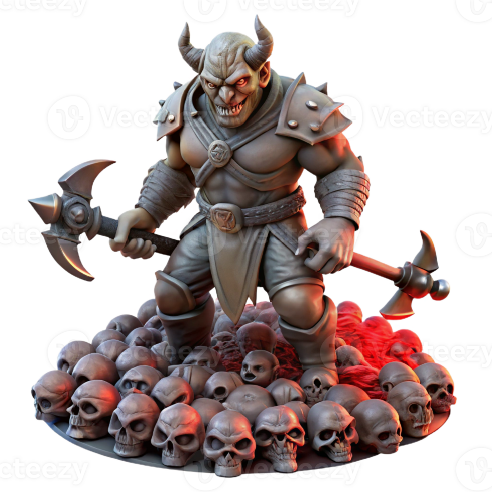 dramatic modern A Fearsome Orc Chieftain Wielding a Mass high quality png