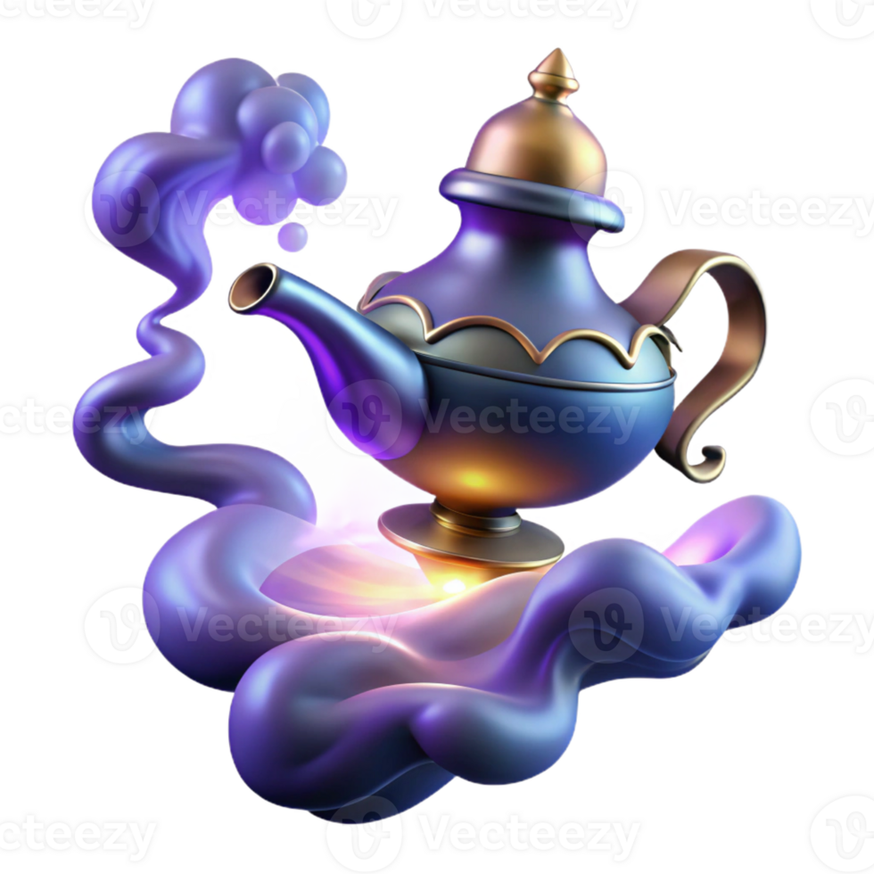 vibrant traditional A Powerful Djinn Emerging from a Magic La high resolution png