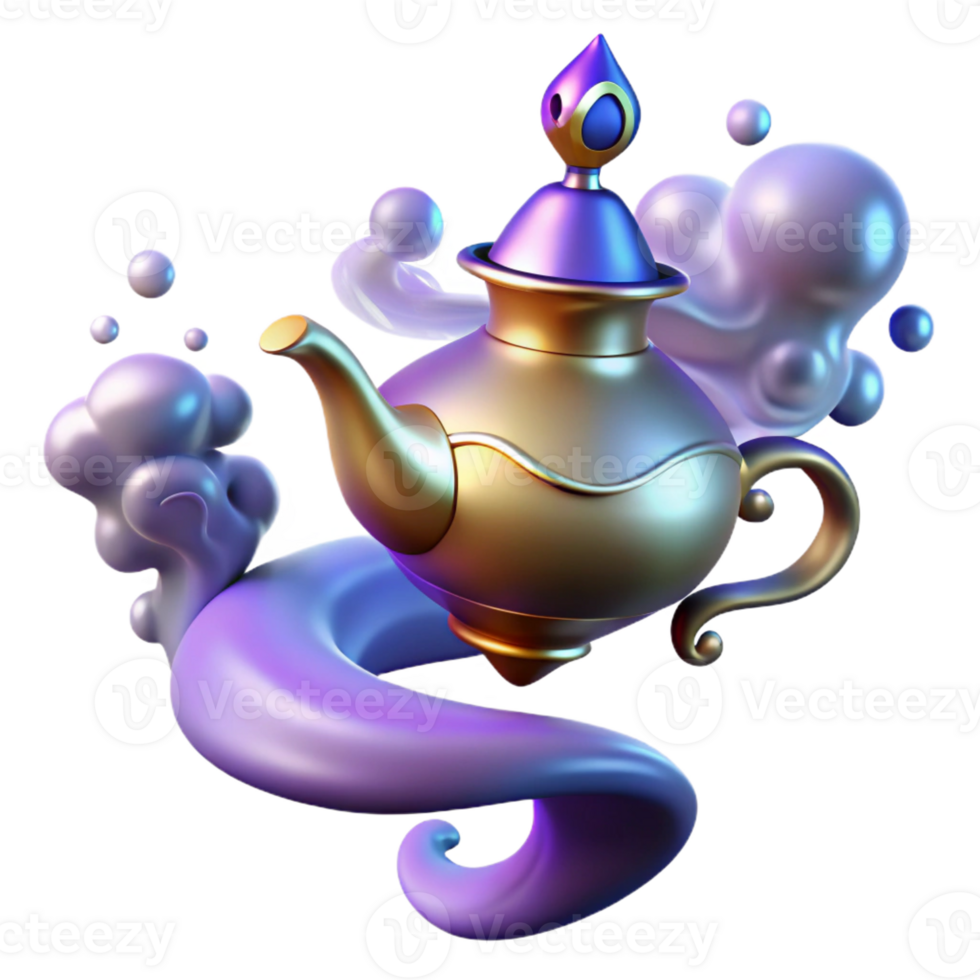 dramatic contemporary A Powerful Djinn Emerging from a Magic La high resolution png