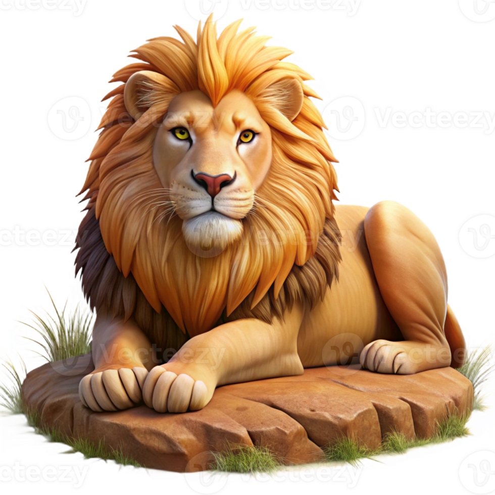serene abstract A Regal Lion Resting in the Savanna Golde genuine png