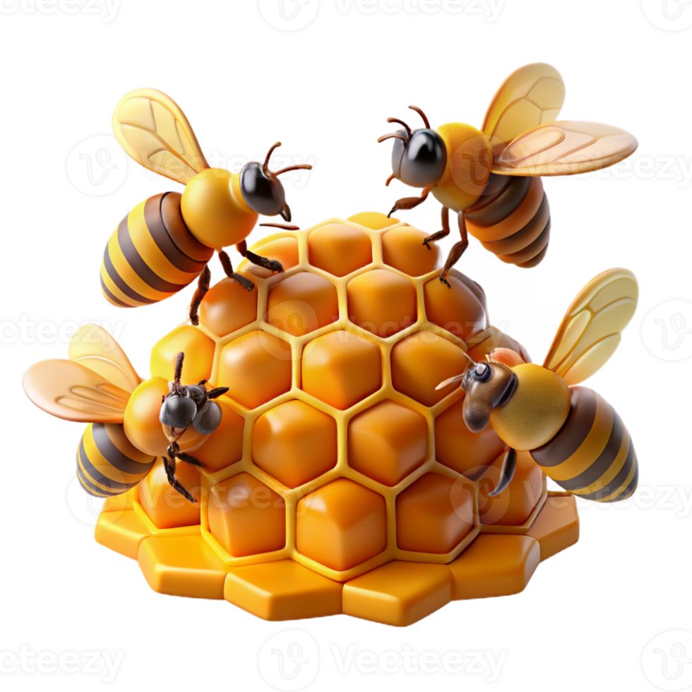 impressive rustic Honeybee Swarm Around Honeycomb professional png
