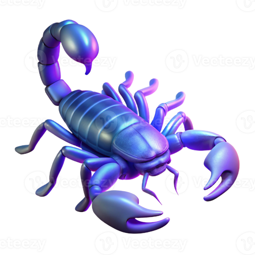 serene abstract A Scorpion Glowing Under Uv Light Dark detailed png