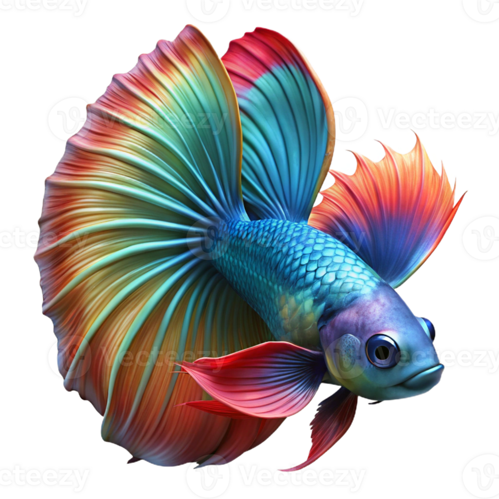 extraordinary minimalist Betta Fish Displaying Fins detailed png