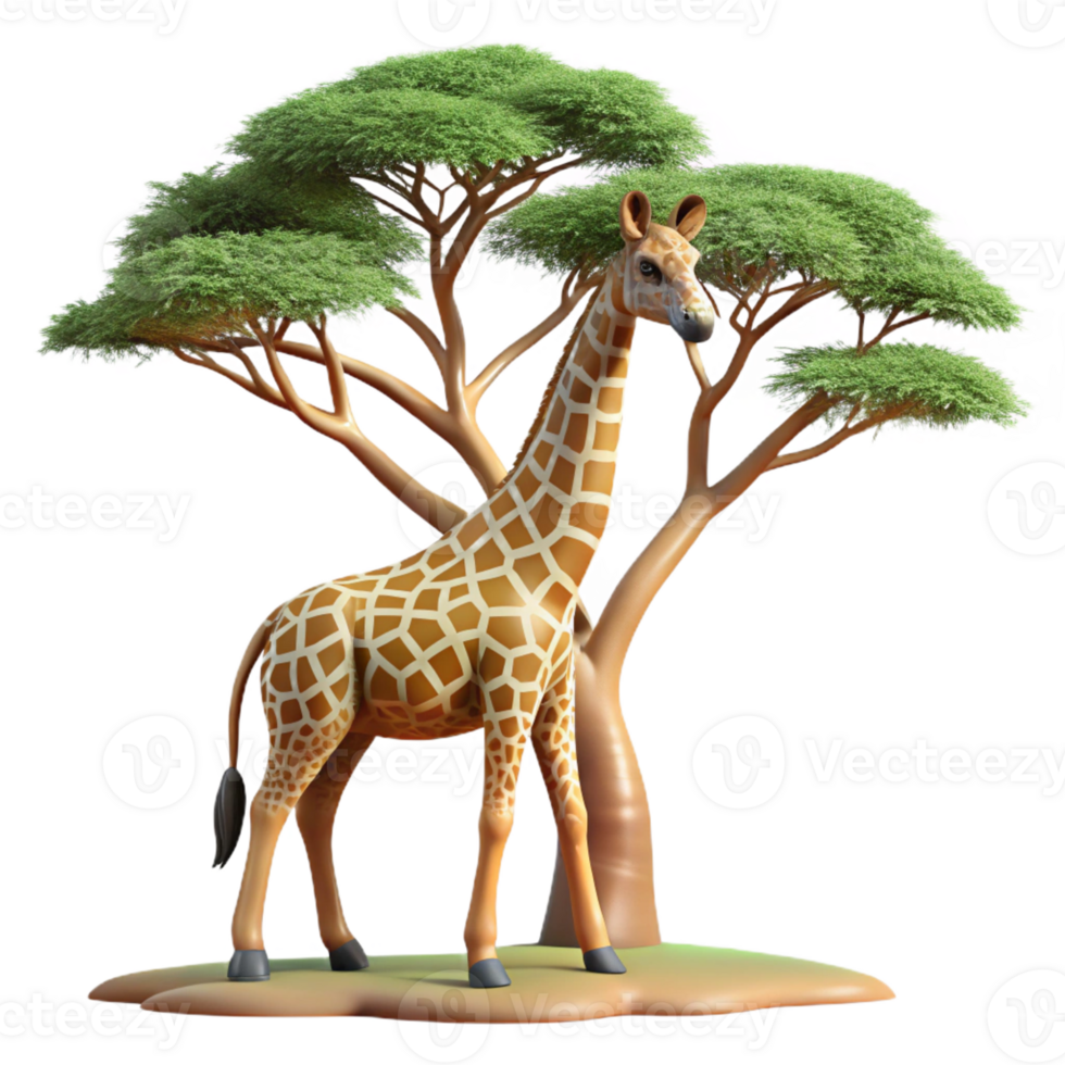 dramatic abstract A Majestic Giraffe Reaching for Leaves high resolution png
