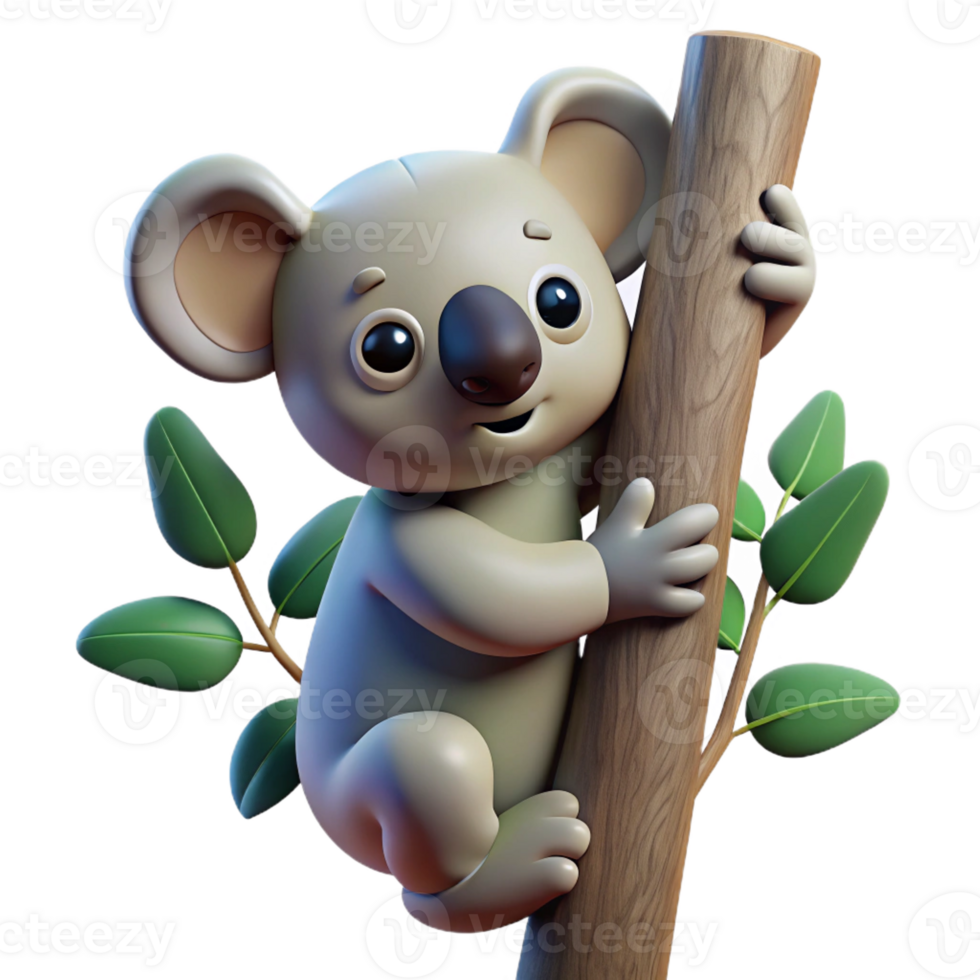 beautiful traditional A Koala Clinging to a Eucalyptus Tree S high quality png