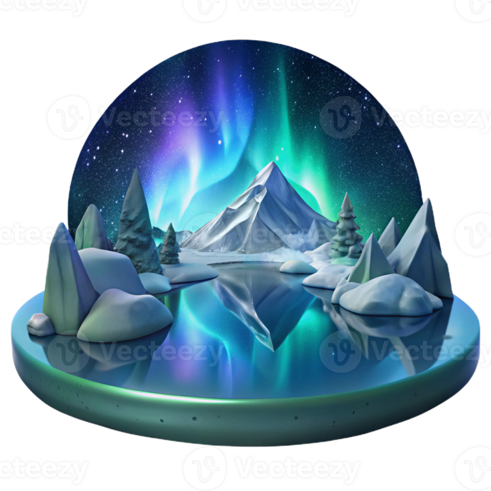 dramatic classic A Frozen Lake Reflecting a Clear Starry genuine png