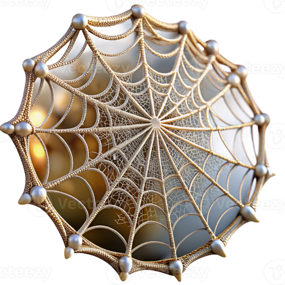 vibrant rustic A Close Up of a Dewy Spiderweb Glistening professional png