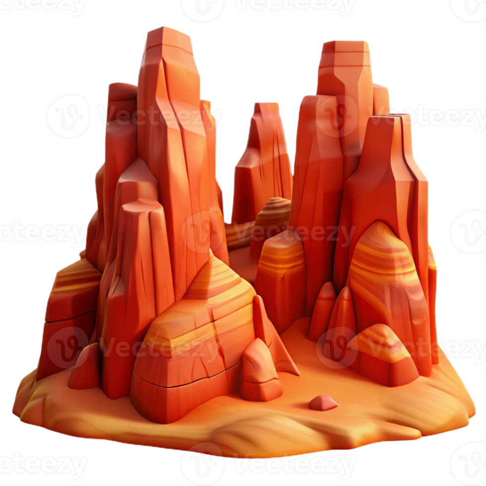 vibrant modern A Desert Canyon with Towering Red Rock Form exclusive png