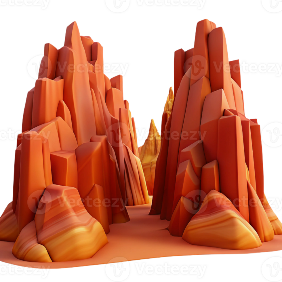 stunning vintage A Desert Canyon with Towering Red Rock Form original png