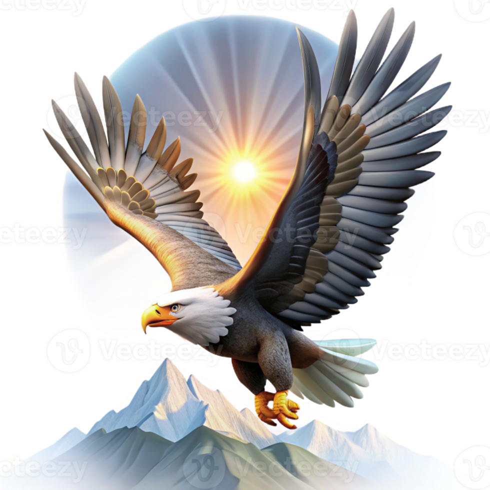 beautiful abstract A Powerful Eagle Soaring High Above a Mou exclusive png