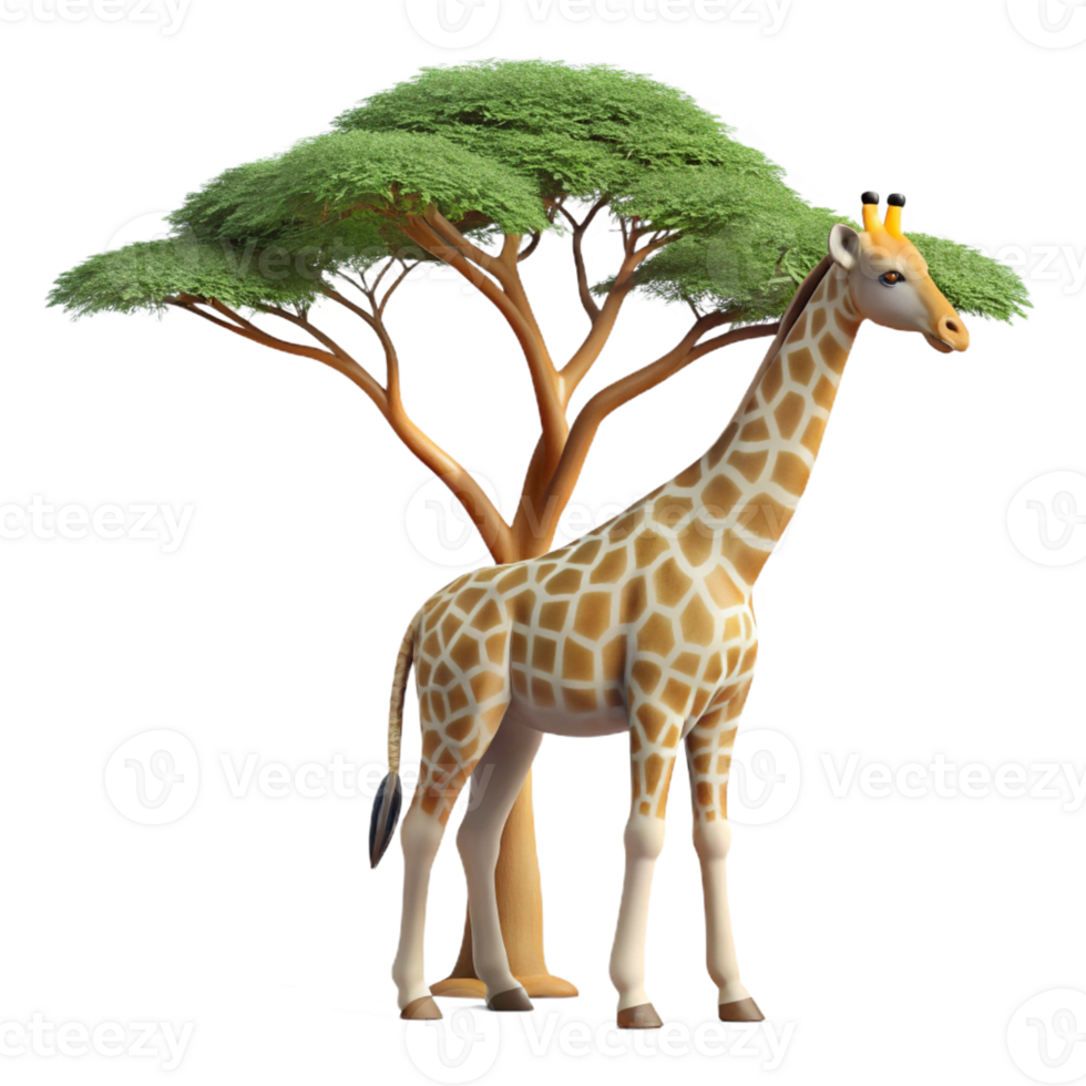 magnificent contemporary A Graceful Giraffe Reaching for Leaves On 4K png