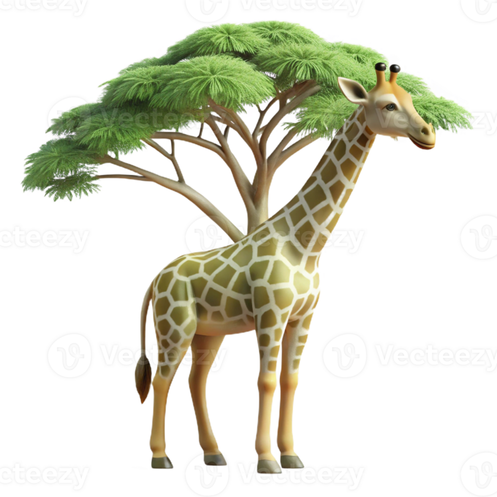 extraordinary contemporary A Graceful Giraffe Reaching for Leaves On original png