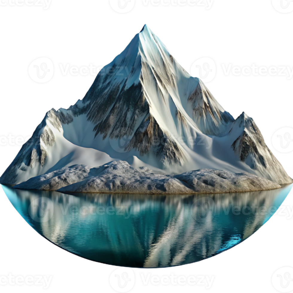 stunning abstract A Majestic Snow Capped Mountain Reflecte exclusive png