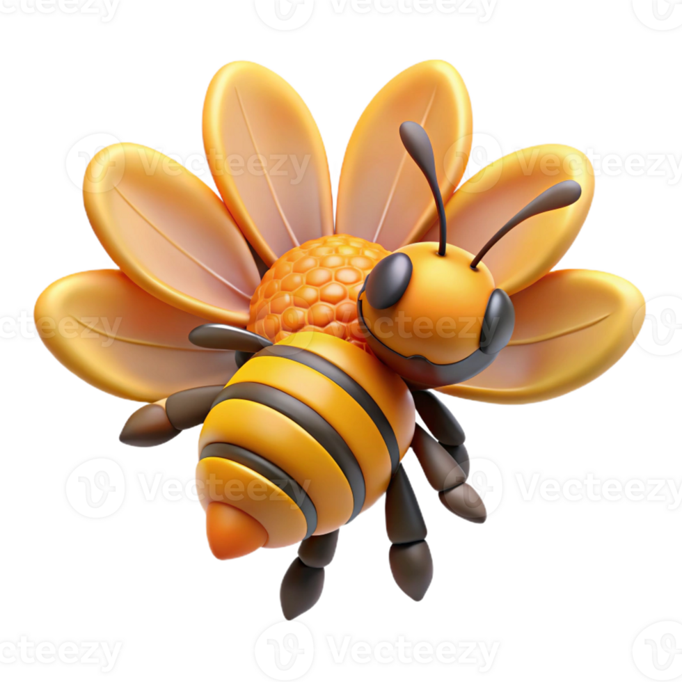 extraordinary minimalist A Close Up of a Bee Pollinating a Flower professional png