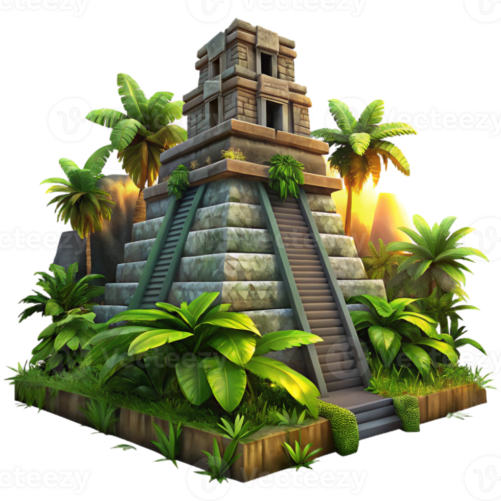 stunning contemporary An Ancient Mayan Temple Overgrown with Lus genuine png