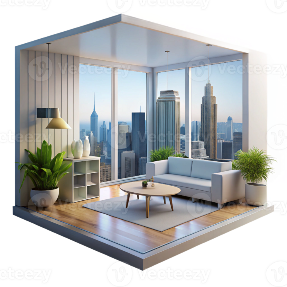 vibrant contemporary A Sleek Minimalist Apartment Interior With exclusive png