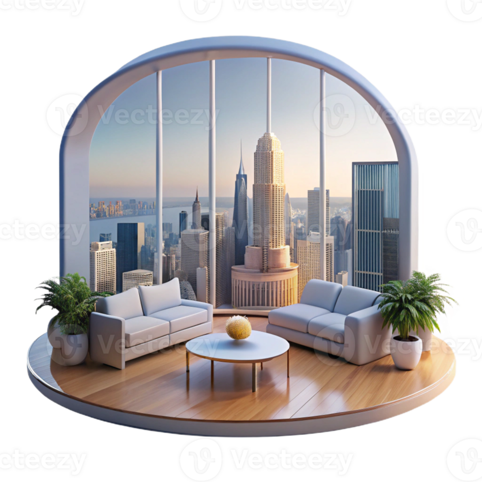 vibrant creative A Sleek Minimalist Apartment Interior With 4K png