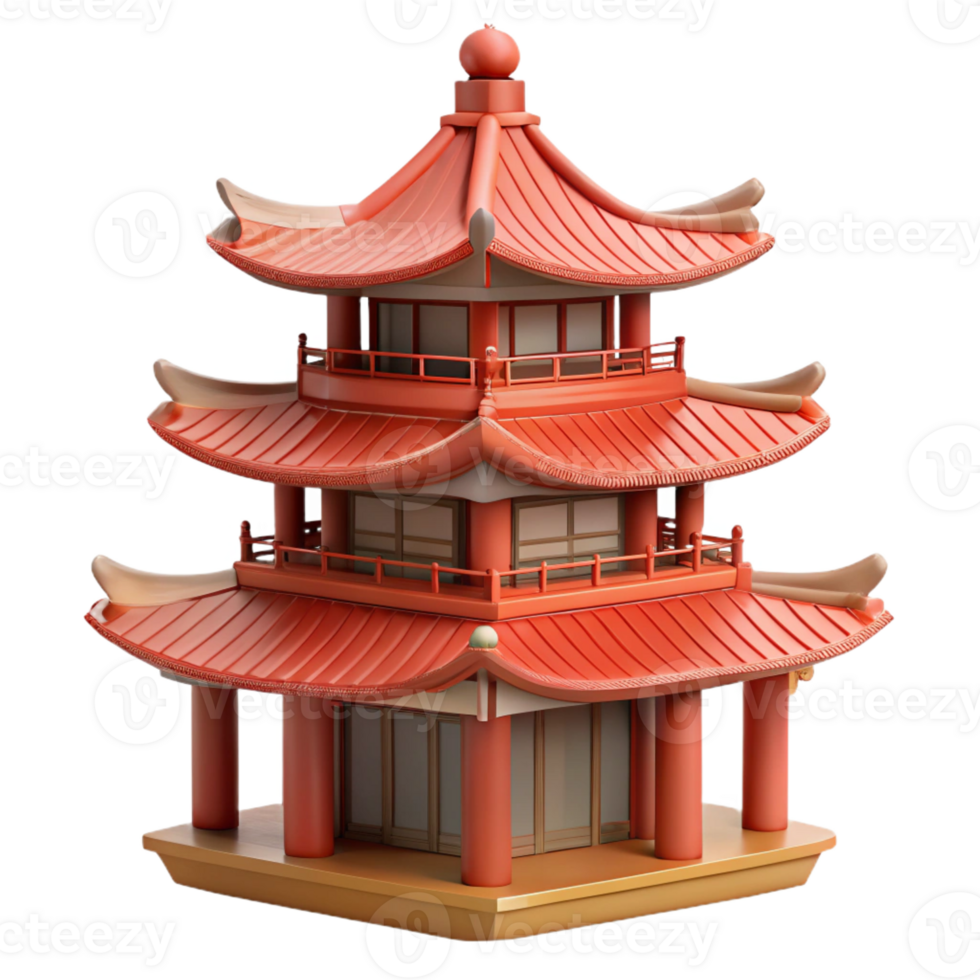 magnificent classic A Traditional Chinese Pagoda Nestled in A 4K png