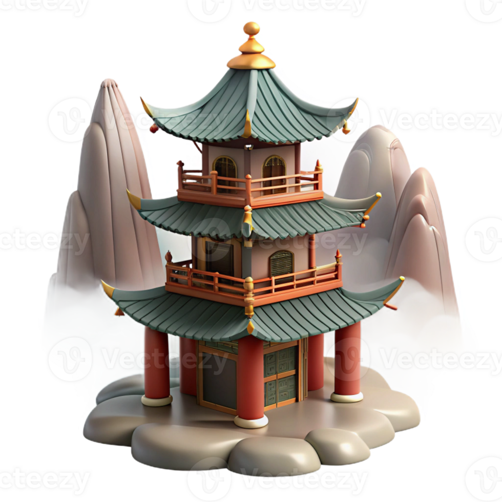wonderful rustic A Traditional Chinese Pagoda Nestled in A high resolution png