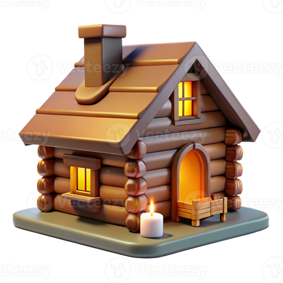 magnificent classic A Cozy Log Cabin in a Snowy Forest Lit B authentic png