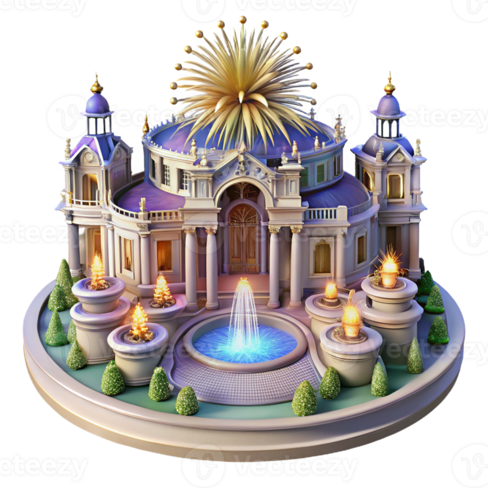 wonderful artistic A Grand Baroque Palace with Ornate Garden authentic png