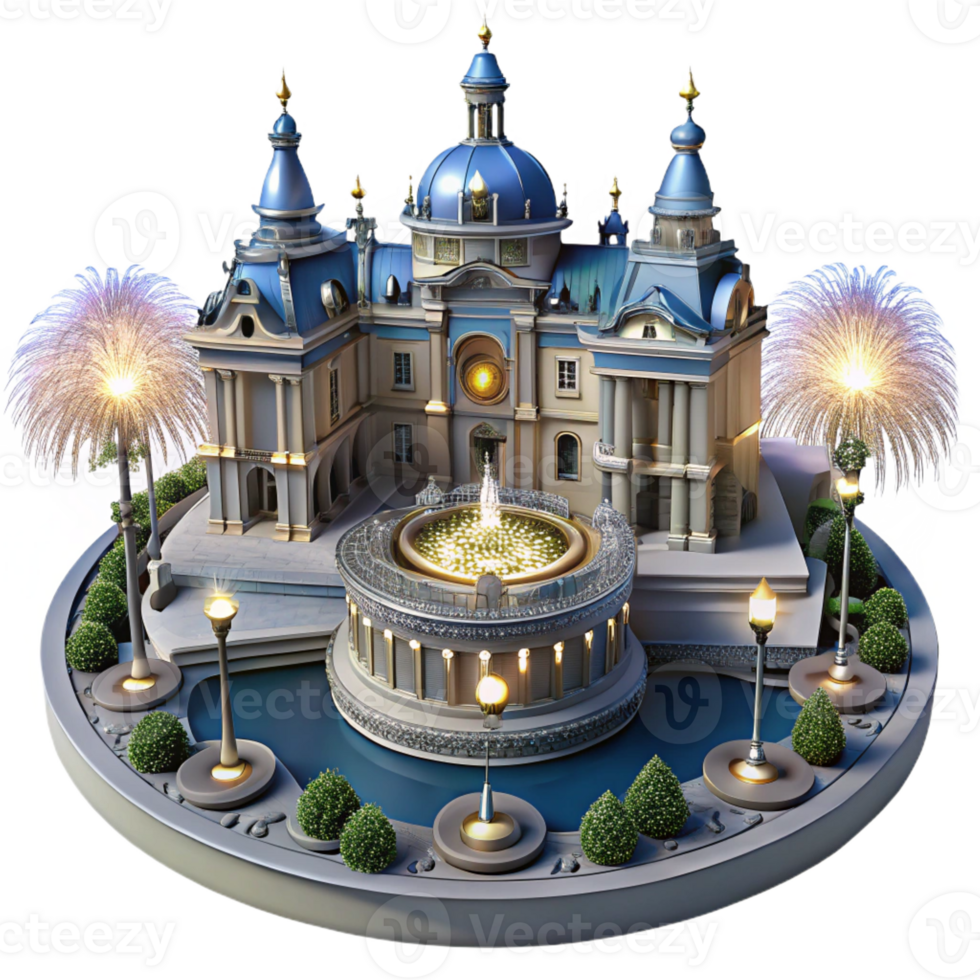 magnificent modern A Grand Baroque Palace with Ornate Garden authentic png