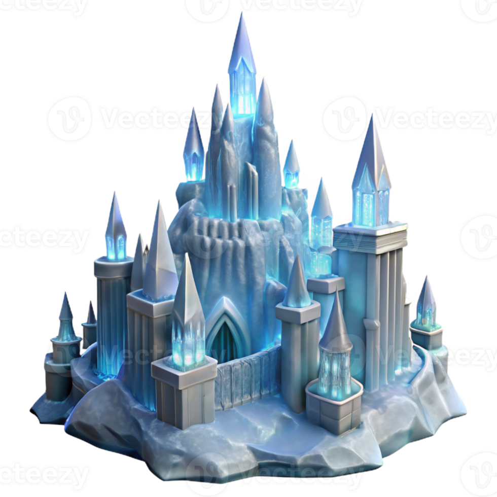 serene classic An Intricate Ice Castle Sculpted from Cry detailed png