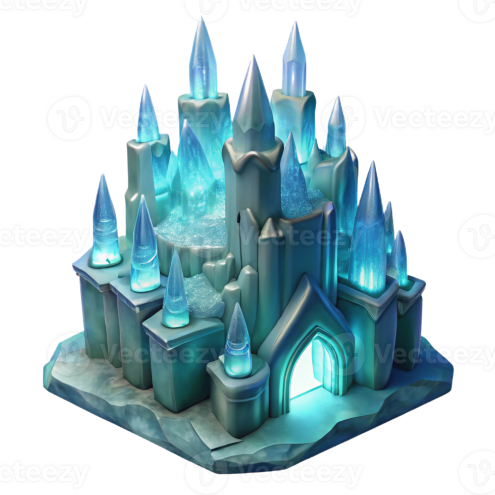 dramatic contemporary An Intricate Ice Castle Sculpted from Cry professional png
