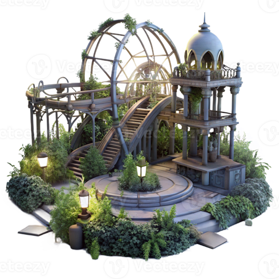 magnificent artistic An Abandoned Amusement Park Overgrown Wit exclusive png