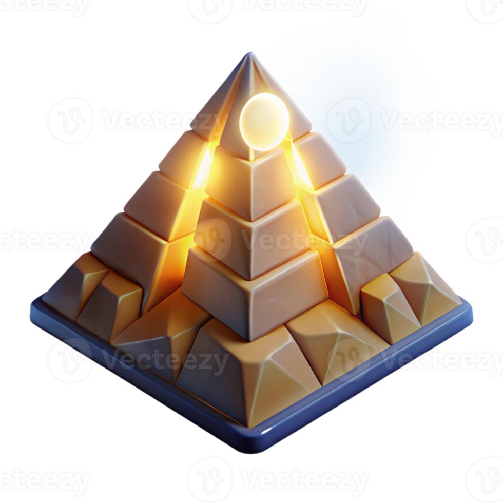 elegant vintage Illuminated Ancient Egyptian Pyramid original png