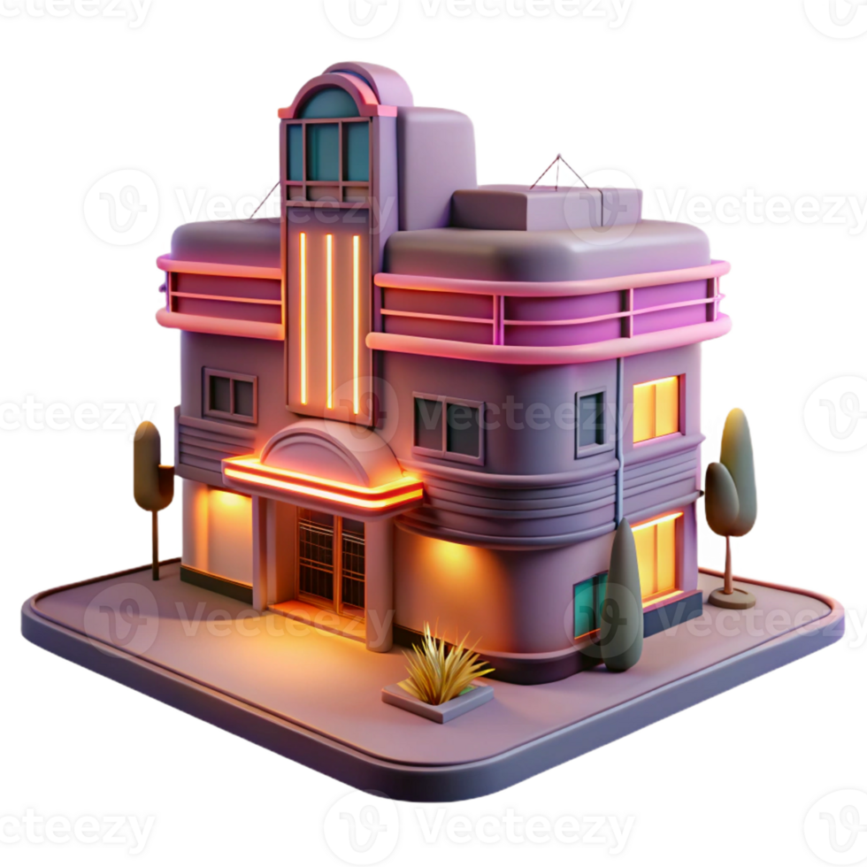 elegant contemporary Desert Art Deco Hotel Ruins premium png