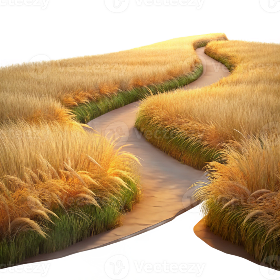 vibrant classic A Winding Dirt Path Leading Through a Fie original png