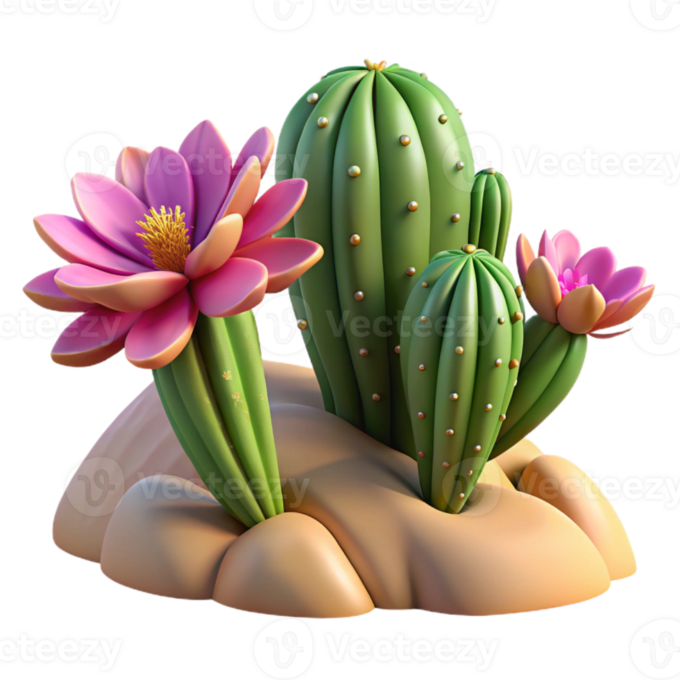 elegant traditional A Desert Cactus Blooming in the Harsh Su high resolution png