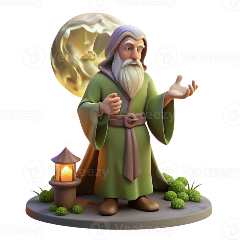 impressive contemporary A Wise Old Druid Performing a Ritual Unde original png