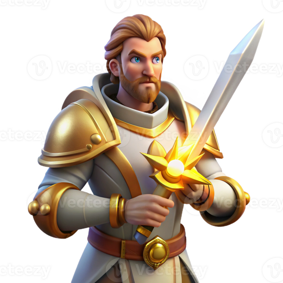 dramatic creative A Courageous Paladin Wielding a Holy Sword exclusive png