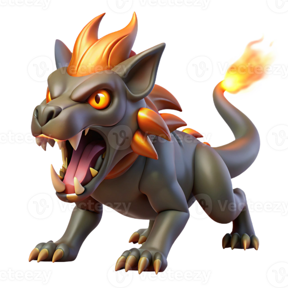 impressive contemporary A Menacing Chimera Breathing Fire in a V high resolution png