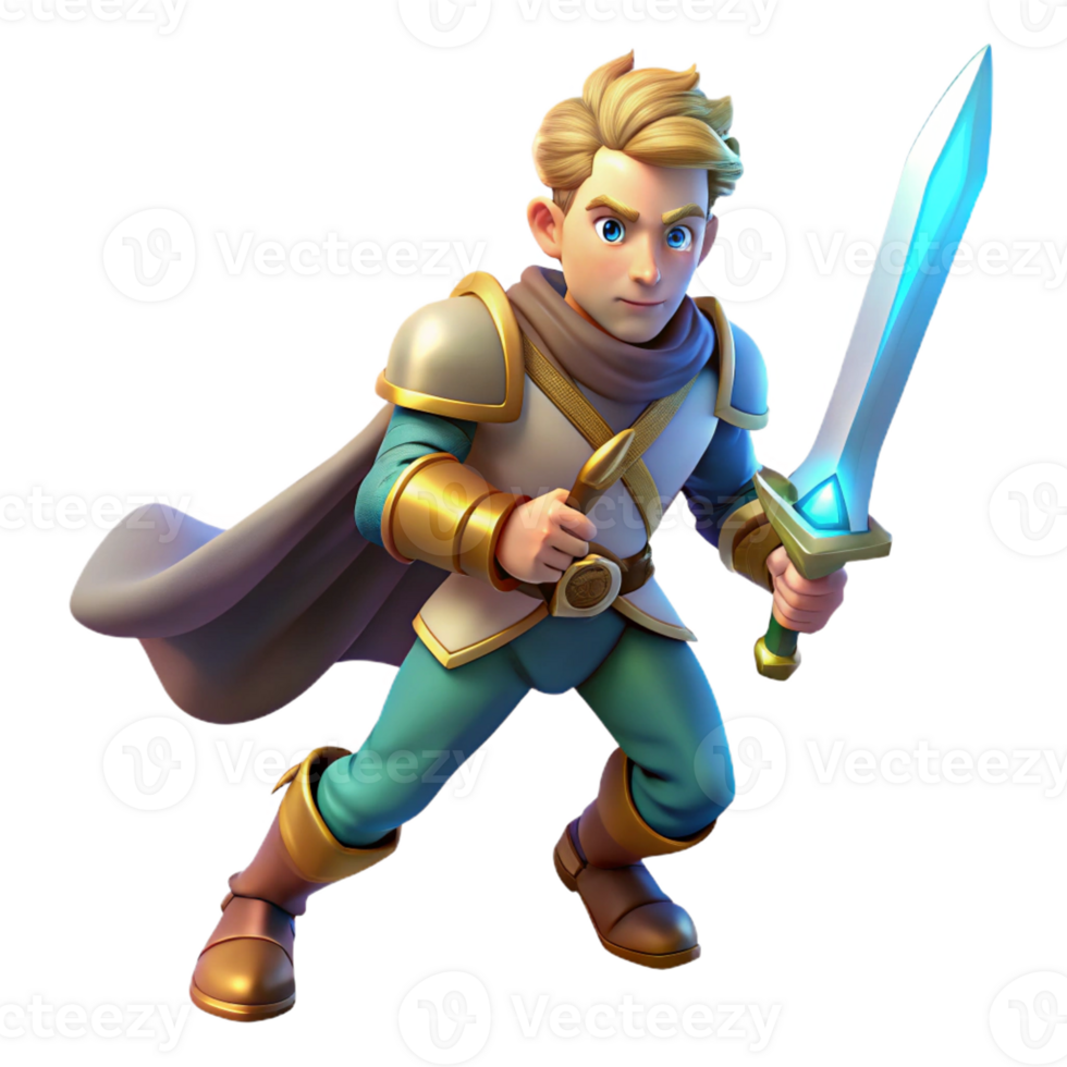 impressive abstract A Courageous Hero Wielding a Legendary Swo high resolution png
