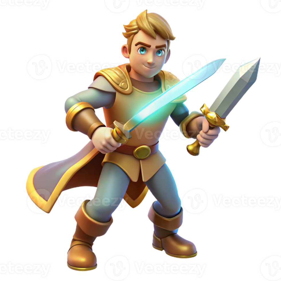 magnificent rustic A Courageous Hero Wielding a Legendary Swo high resolution png