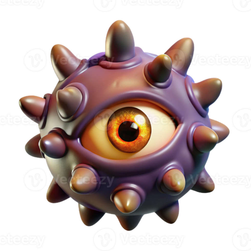 extraordinary vintage A Menacing Beholder Casting Eye Rays In professional png