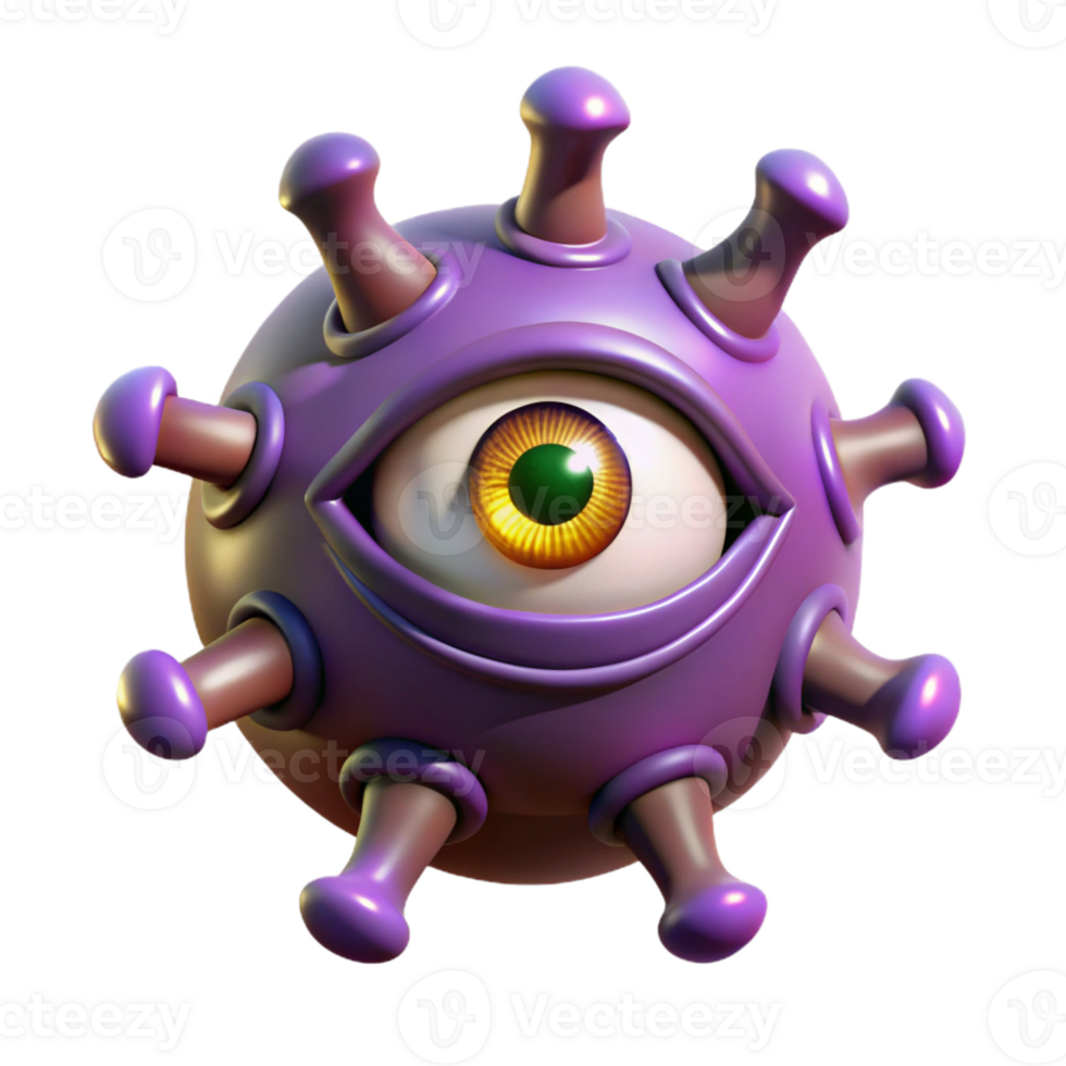 serene vintage A Menacing Beholder Casting Eye Rays In high quality png