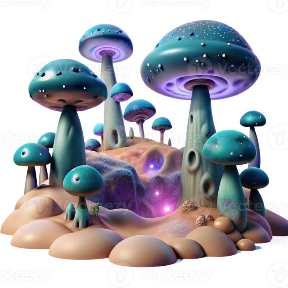 dramatic creative A Desolate Alien Landscape Dotted with S professional png