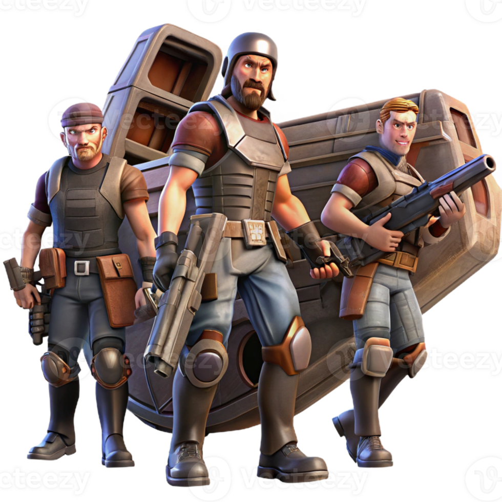 serene modern A Group of Space Pirates Clad in Tatter 4K png