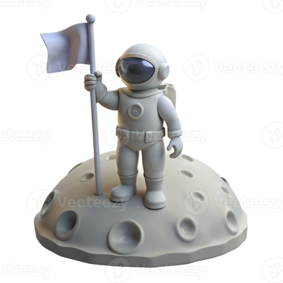 magnificent artistic A Lone Astronaut Planting a Flag on a Des high quality png