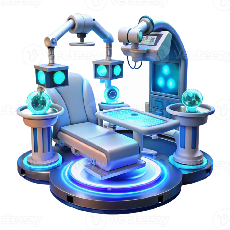 serene classic A Futuristic Operating Room with Hologra high quality png