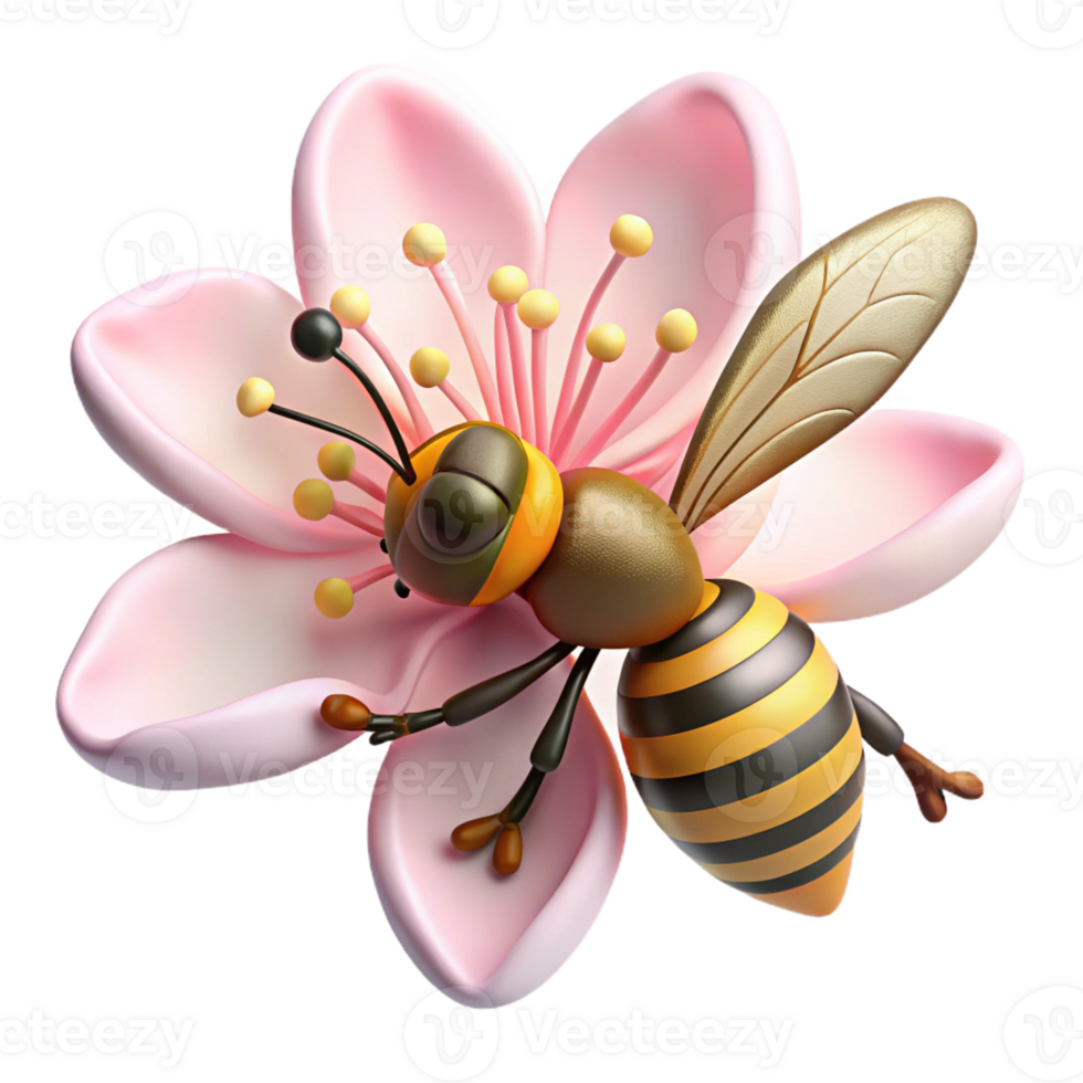 impressive rustic A Close Up of a Bee Collecting Pollen From detailed png