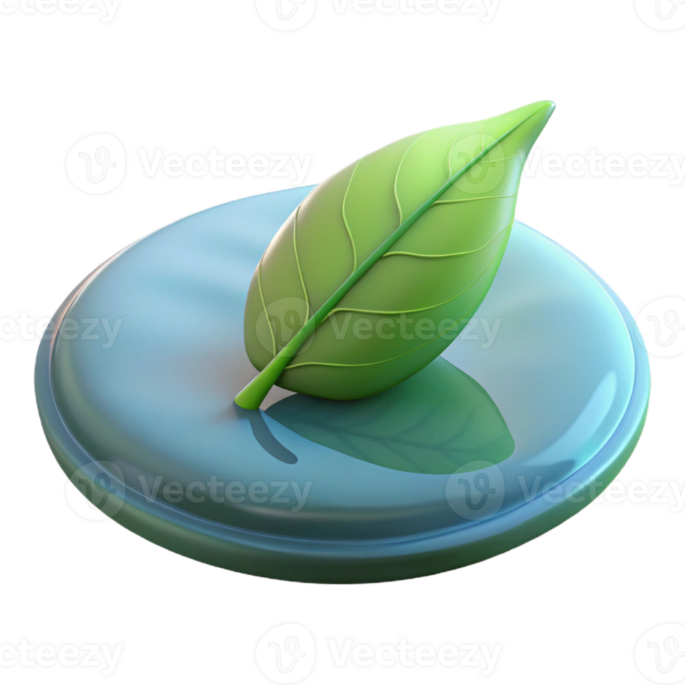 dramatic contemporary A Single Leaf Floating on the Surface of A high resolution png