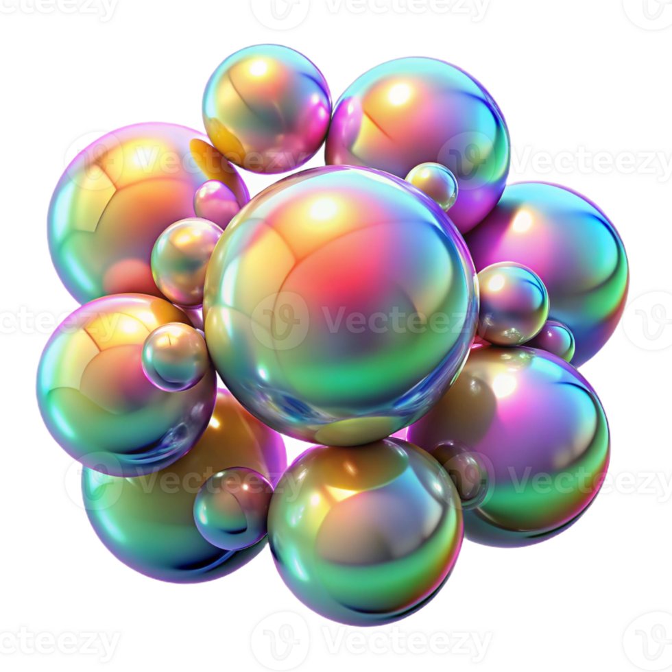 wonderful vintage A Field of Iridescent Bubbles Reflecting premium png