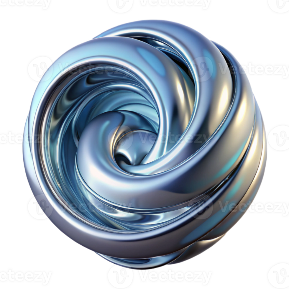 beautiful artistic A Swirling Mass of Liquid Chrome Reflect detailed png