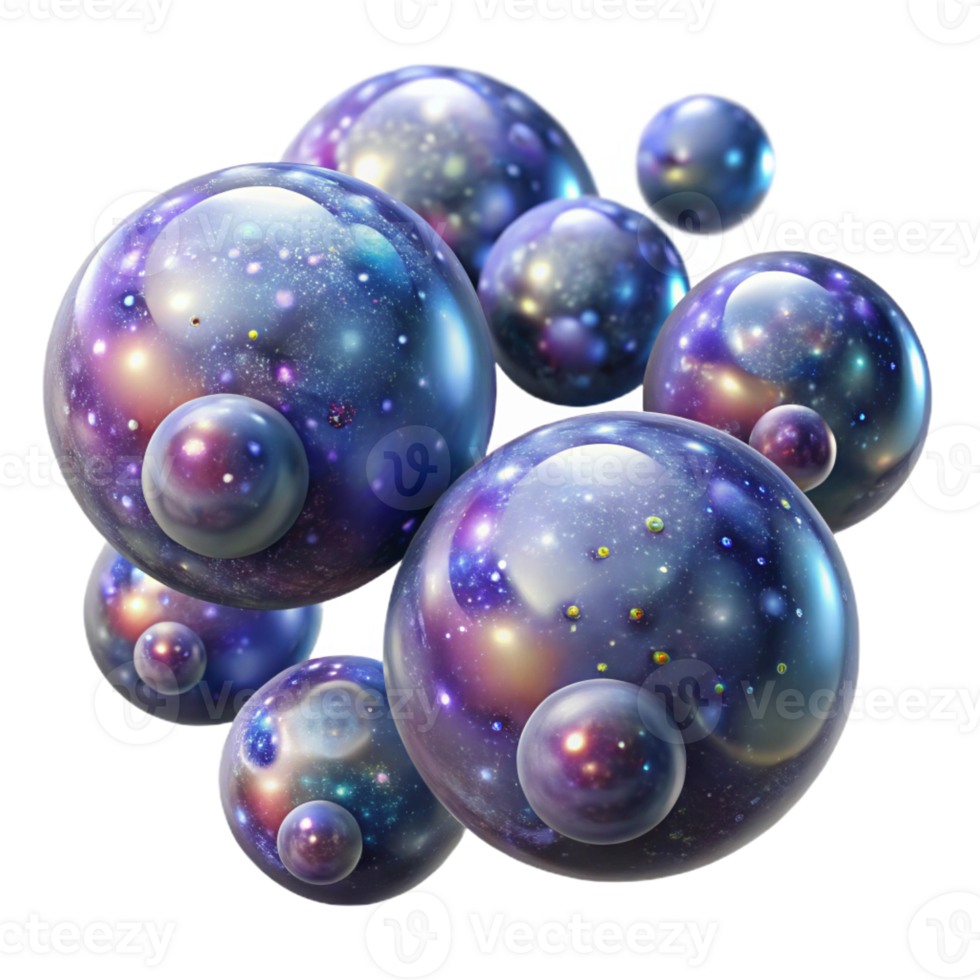 serene artistic A Field of Floating Translucent Orbs Fi detailed png