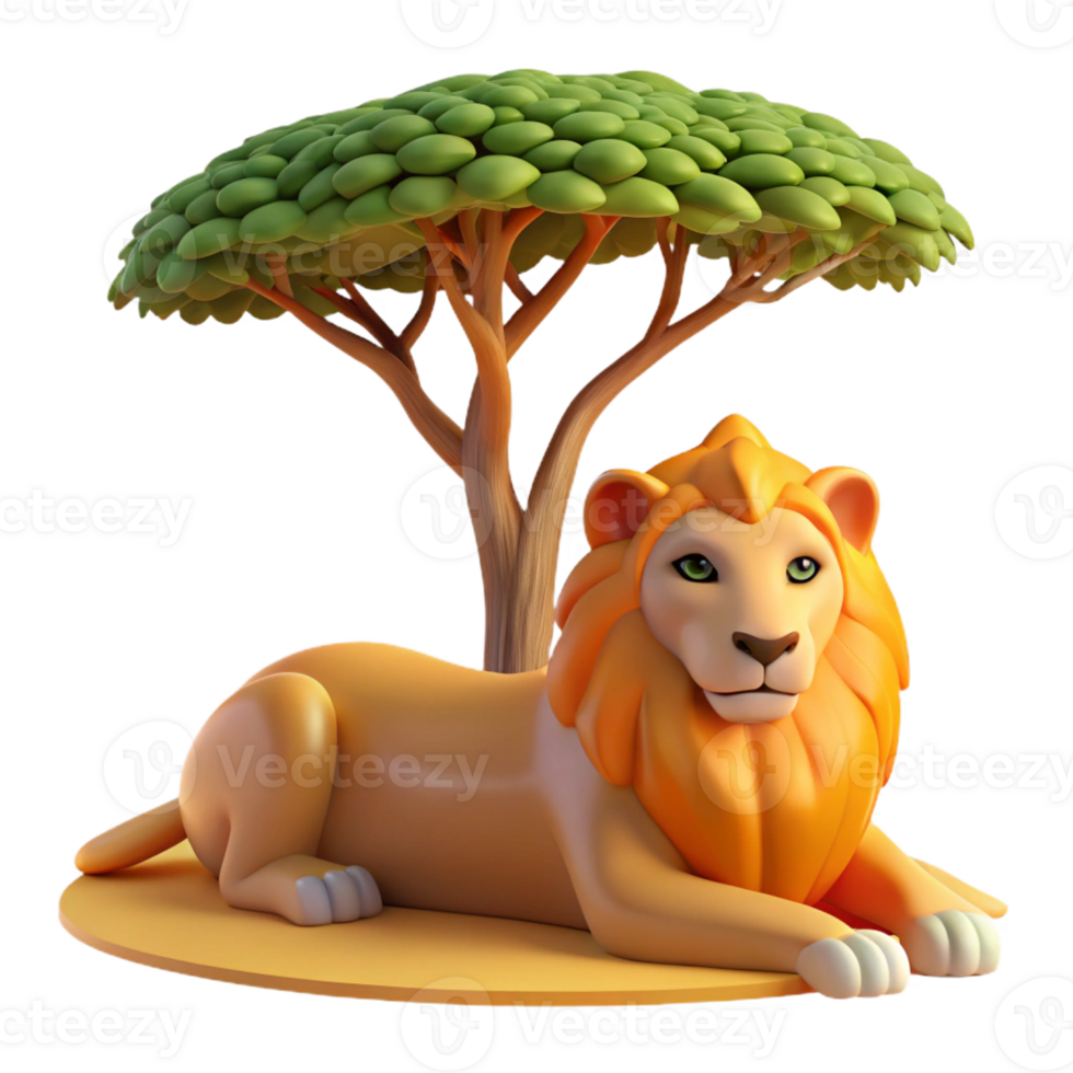 magnificent minimalist A Regal Lion Pride Resting Beneath the Sh high resolution png